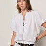 SANCTUARY White Everly Linen Bomber Shirt