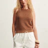 SANCTUARY Tan Metallic Natural State Halter Tank