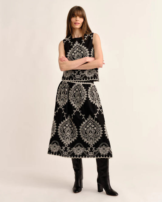 CARTOLINA Georgia Black Mid Skirt