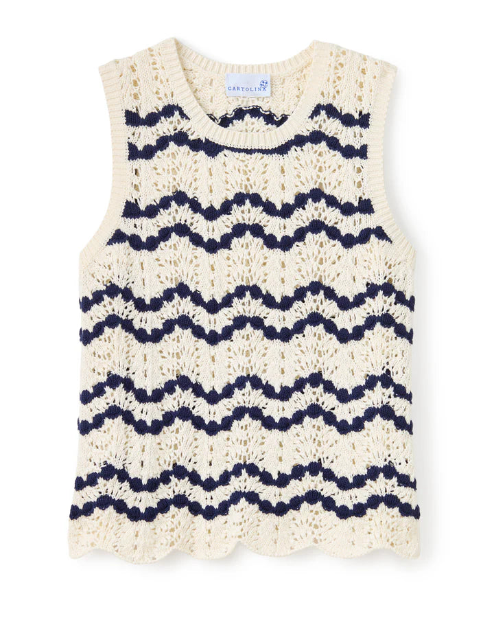 CARTOLINA Natural Beach Wave Sweater Tank