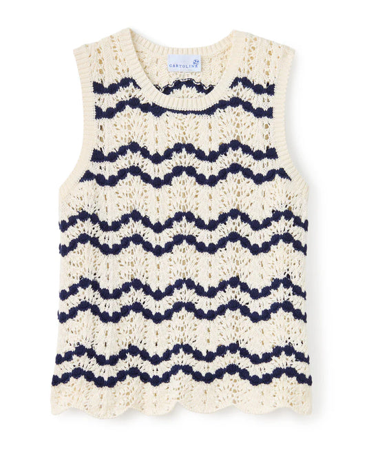 CARTOLINA Natural Beach Wave Sweater Tank