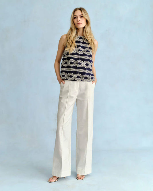 CARTOLINA White Linen Beverly Pant
