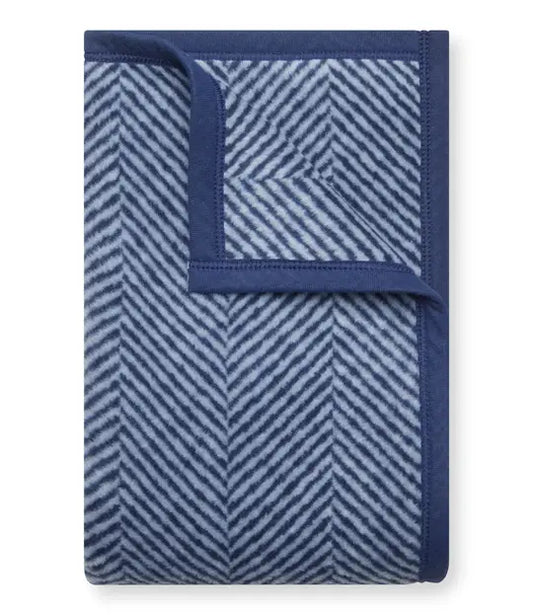 Bayside Herringbone Navy Blanket
