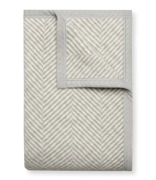 Harborview Herringbone Light Grey Blanket