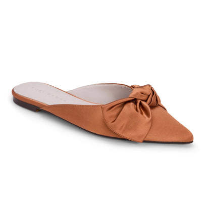 Clara Bow Slide in Rust Satin