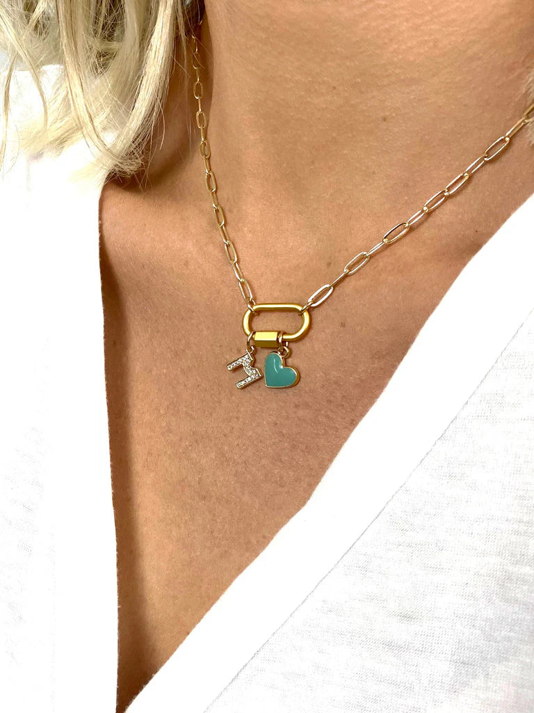 Clingy Carabiner Gold Charm Necklace