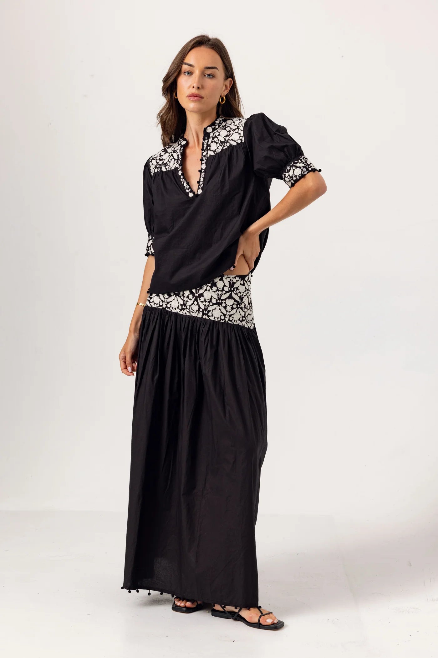 SUNDAYS Black Gwen Maxi Skirt
