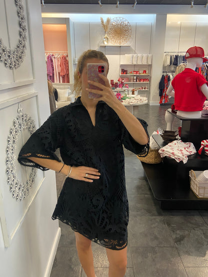 JADE Black Lace Tunic Dress