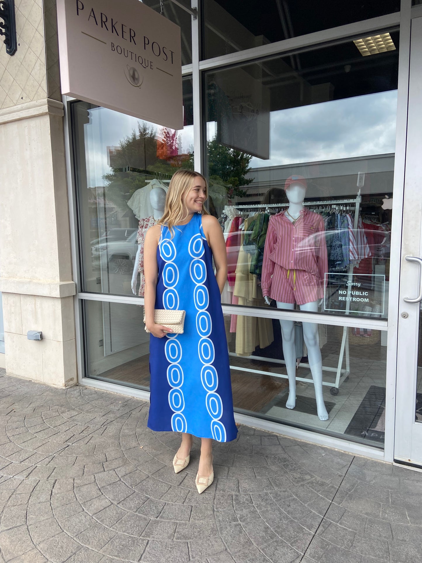 JADE Navy Column Maxi Dress