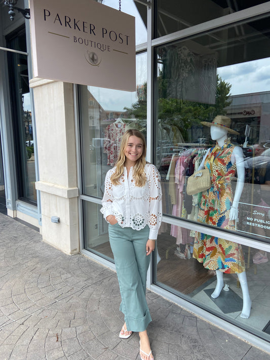 Peaceful Seafom Denim Large Cuff Pant
