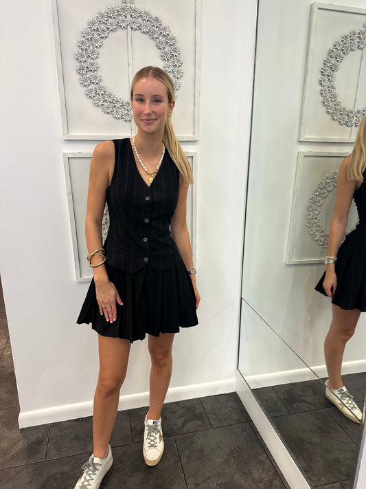 The Carrie Black Sleeveless Blazer Mini Dress