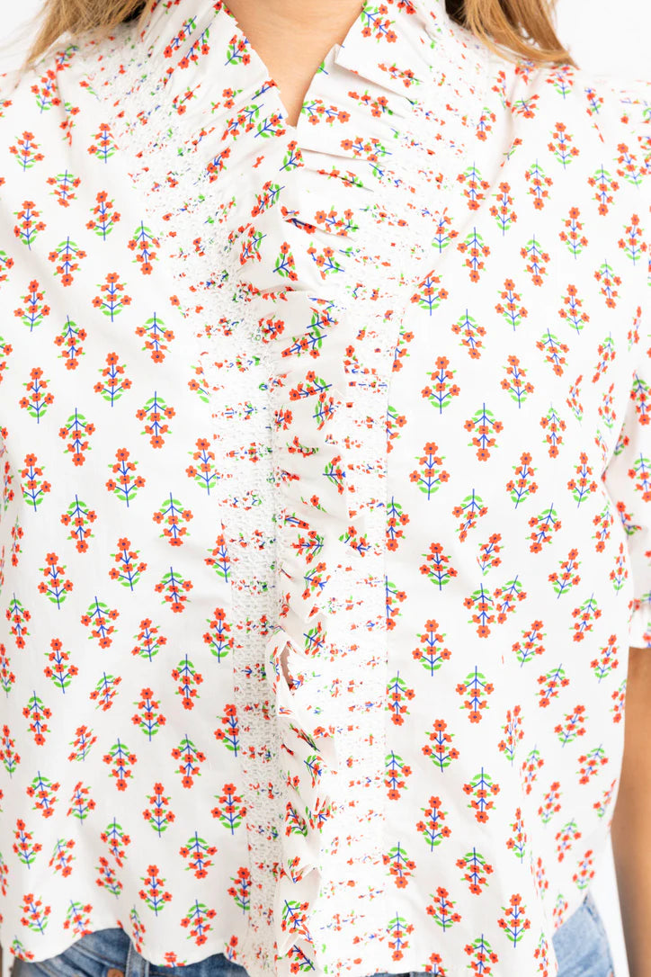 Karlie Floral Ruffle Puff Sleeve Top