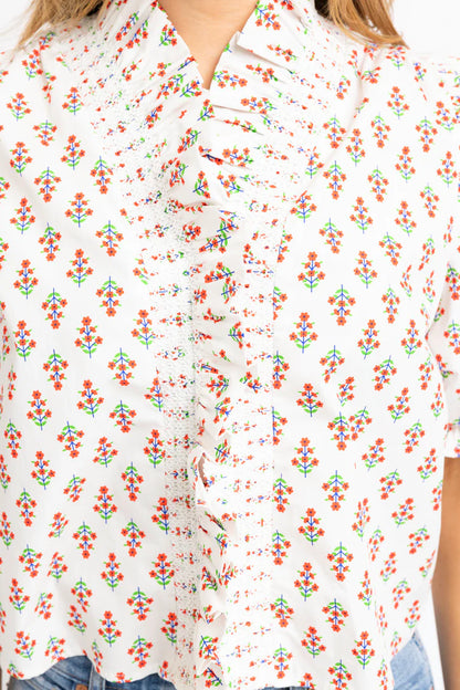 Karlie Floral Ruffle Puff Sleeve Top