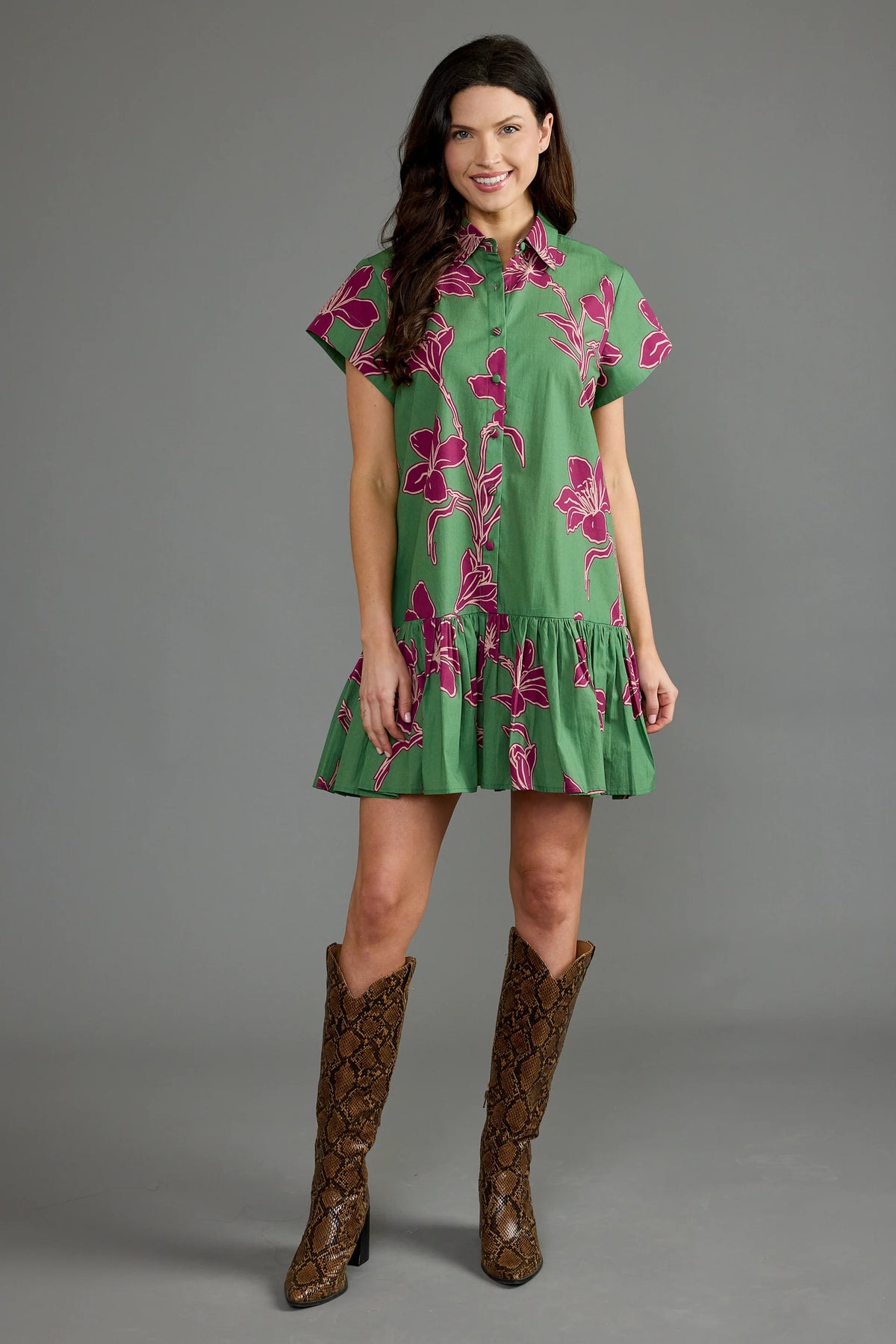 DOUBLE A Verde Orchid Mini Dress