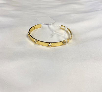 Mason Gold Cuff with Cubic Zirconia