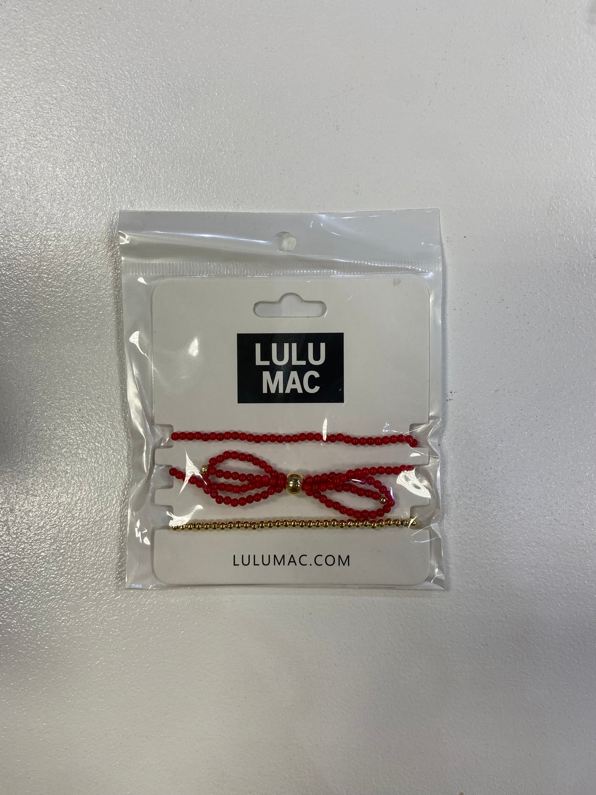 LULU MAC Beaded Red Bow Bracelets (3)