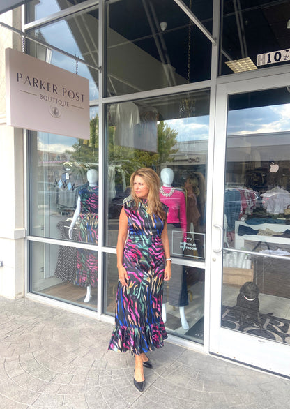 ALDEN ADAIR Prism Zebra Estelle Dress