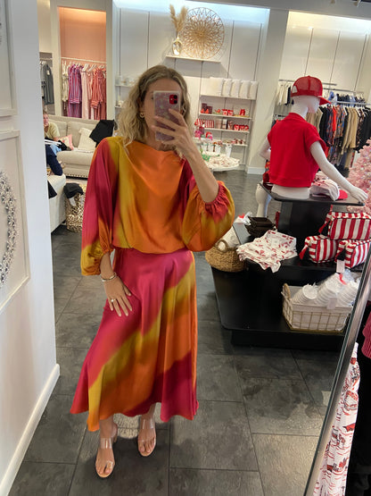 Salsa Satin Ombre Skirt Set