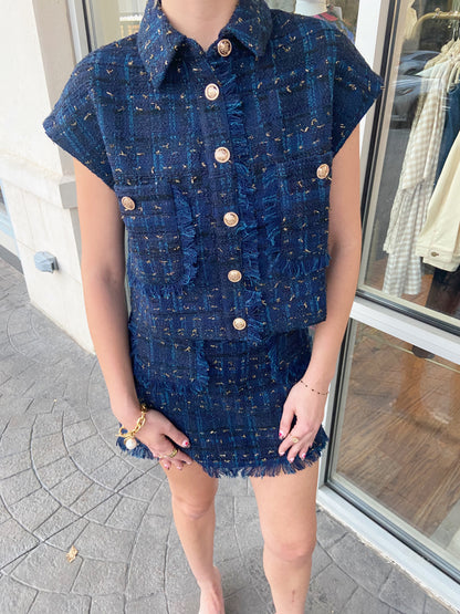 JS71 Navy Henri Mini Skirt