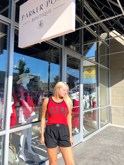 LULU MAC Red and Black Tank