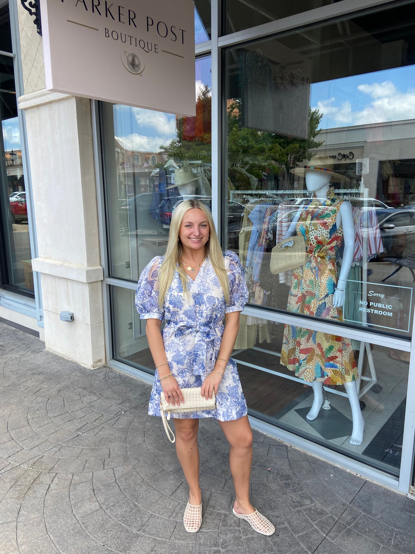 Blue Whisper Placket Dress