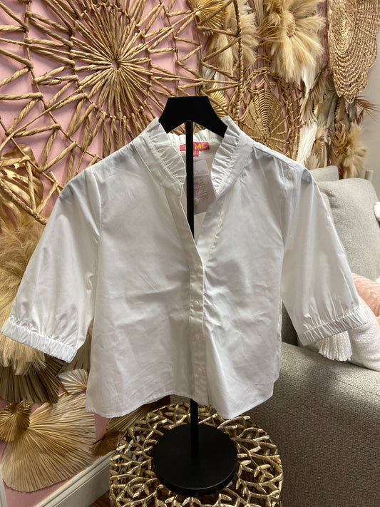 Jackie White Short Sleeve Top