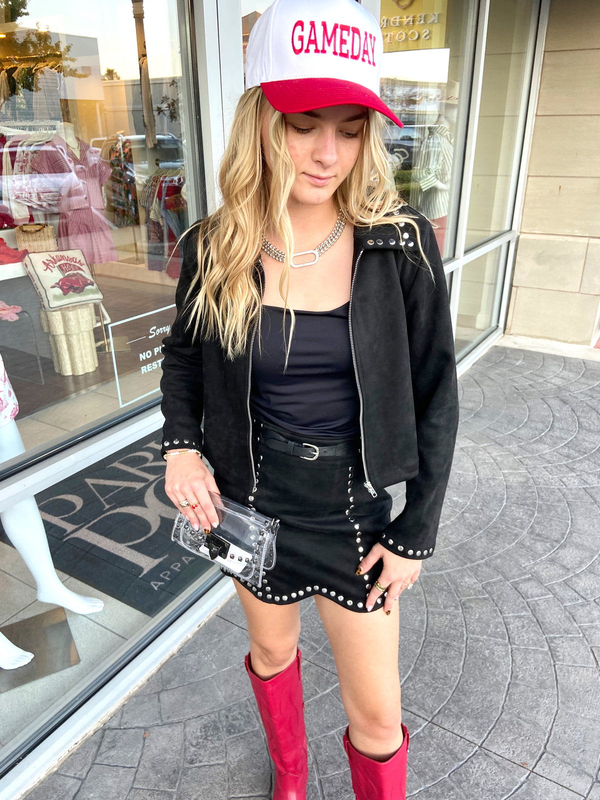 Athena Black Mini Skirt Set