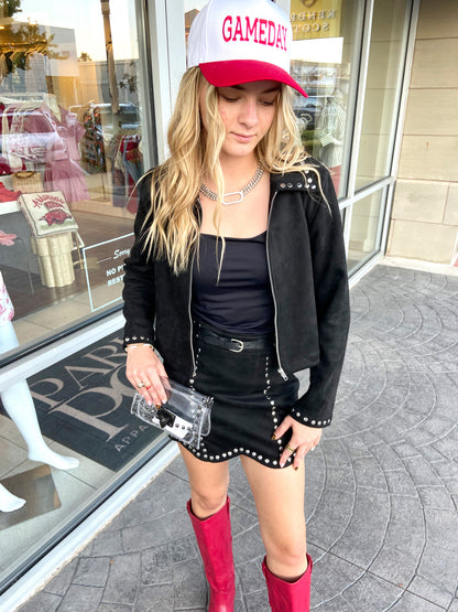 Athena Black Mini Skirt Set