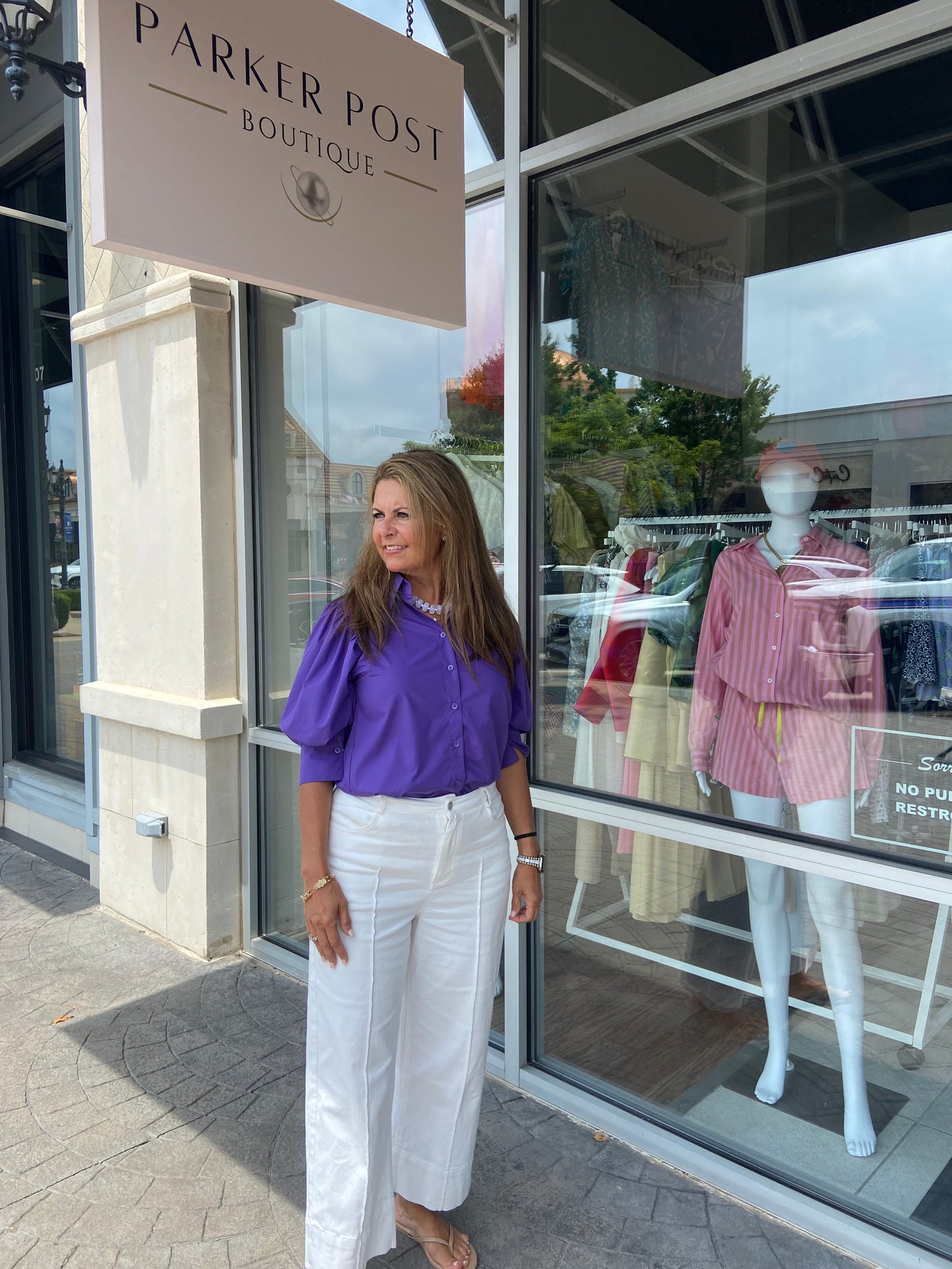 JADE Eleanor Purple Puff Sleeve Shirt