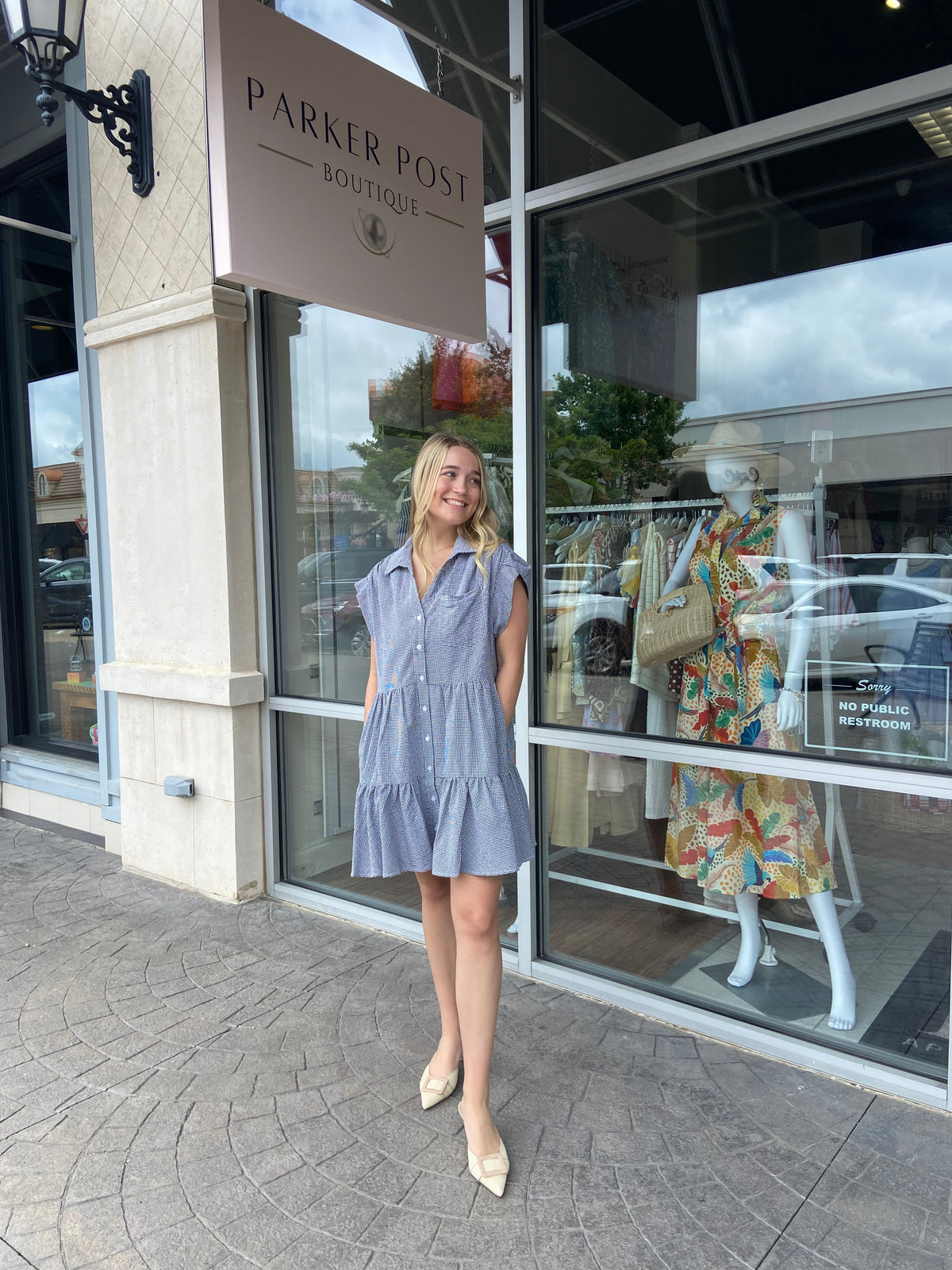 Samara Black Seersucker Dress