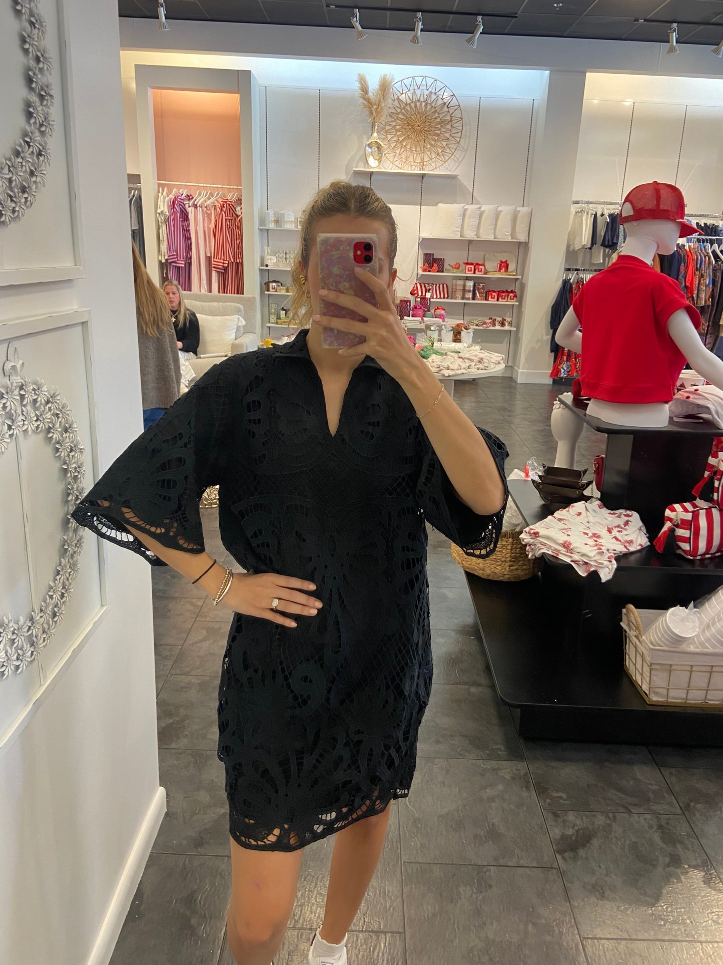 JADE Black Lace Tunic Dress