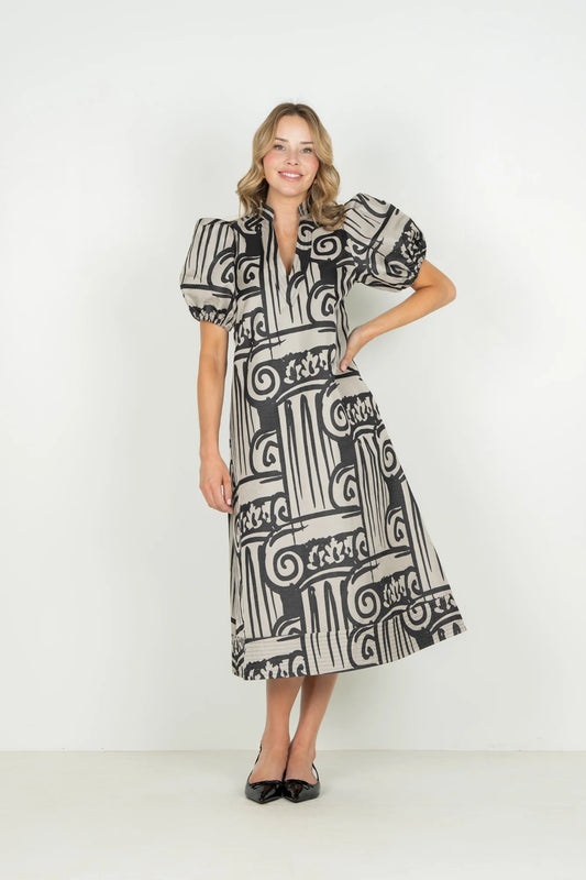 EMILY MCCARTHY Chartruse Jacquard Hampton Dress