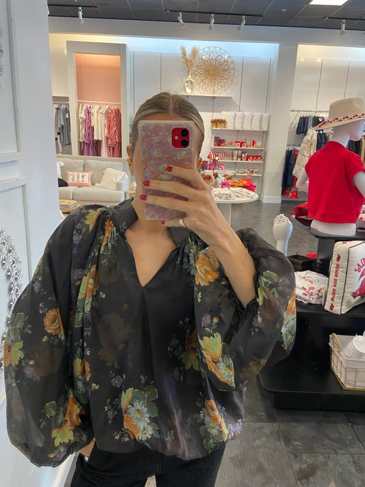 The Rebecca Black Floral Bubble Blouse