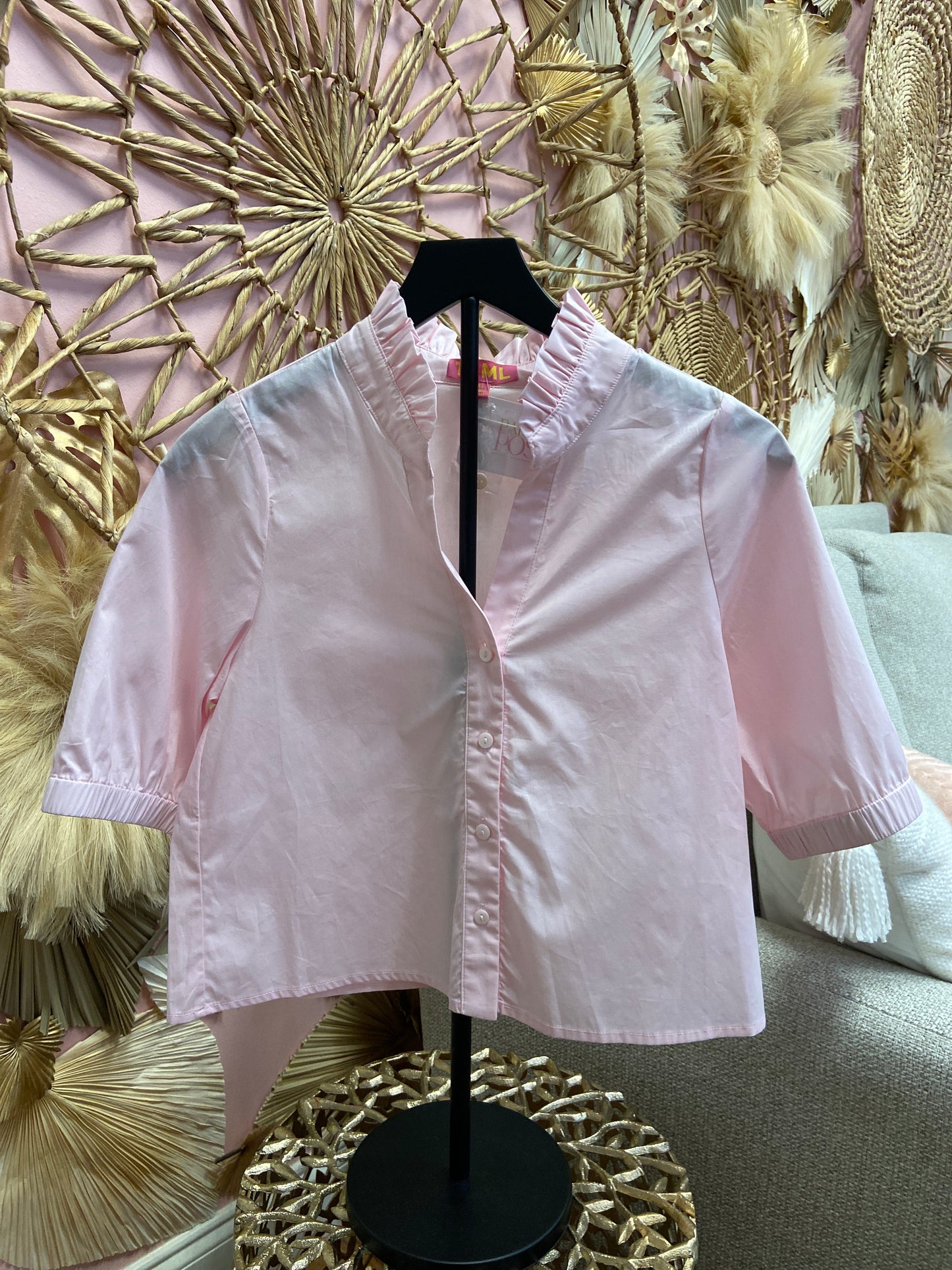 Jackie Pink Short Sleeve Top