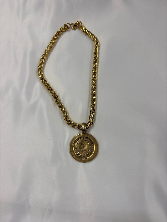 YOCHI Large Gold Chanel Coin Necklace