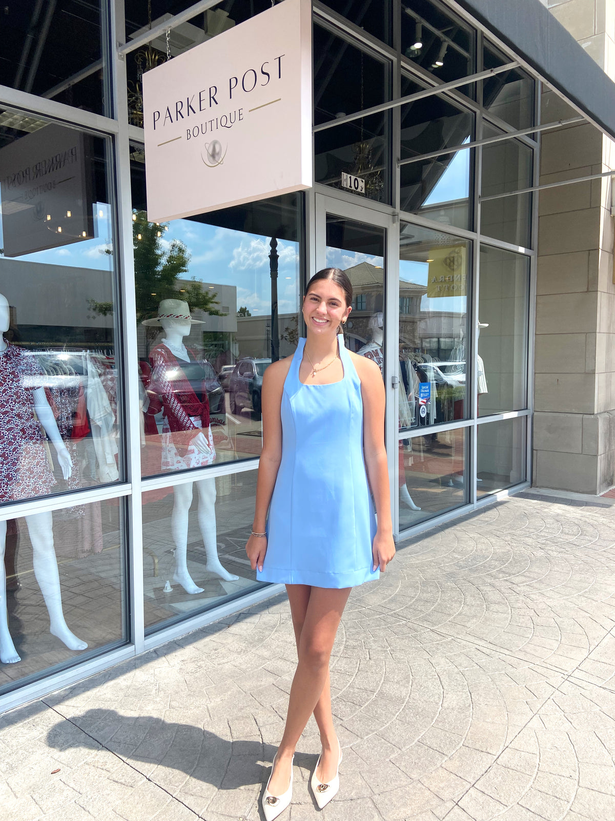 Camilla Soft Blue Sleeveless Dress