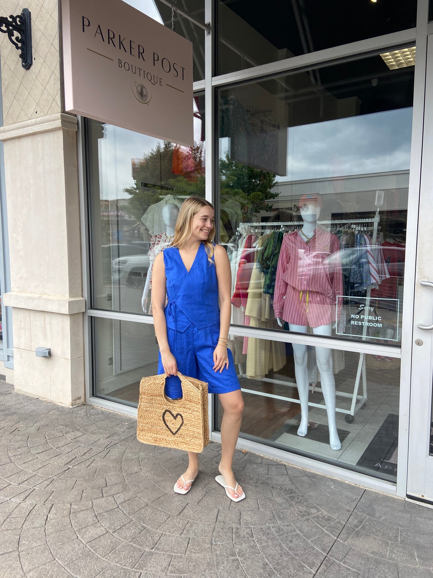 FRNCH Electric Blue Saverio Vest and Short Set
