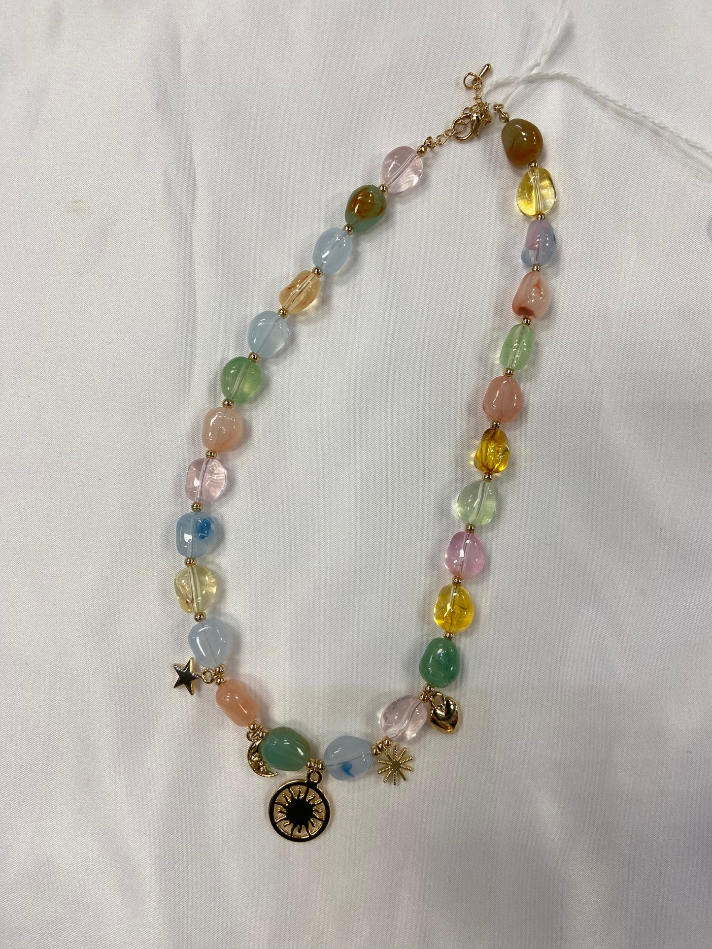 Pastel Bead Charm Necklace