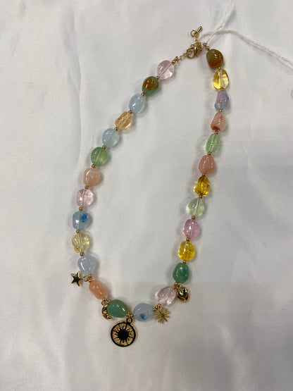 Pastel Bead Charm Necklace