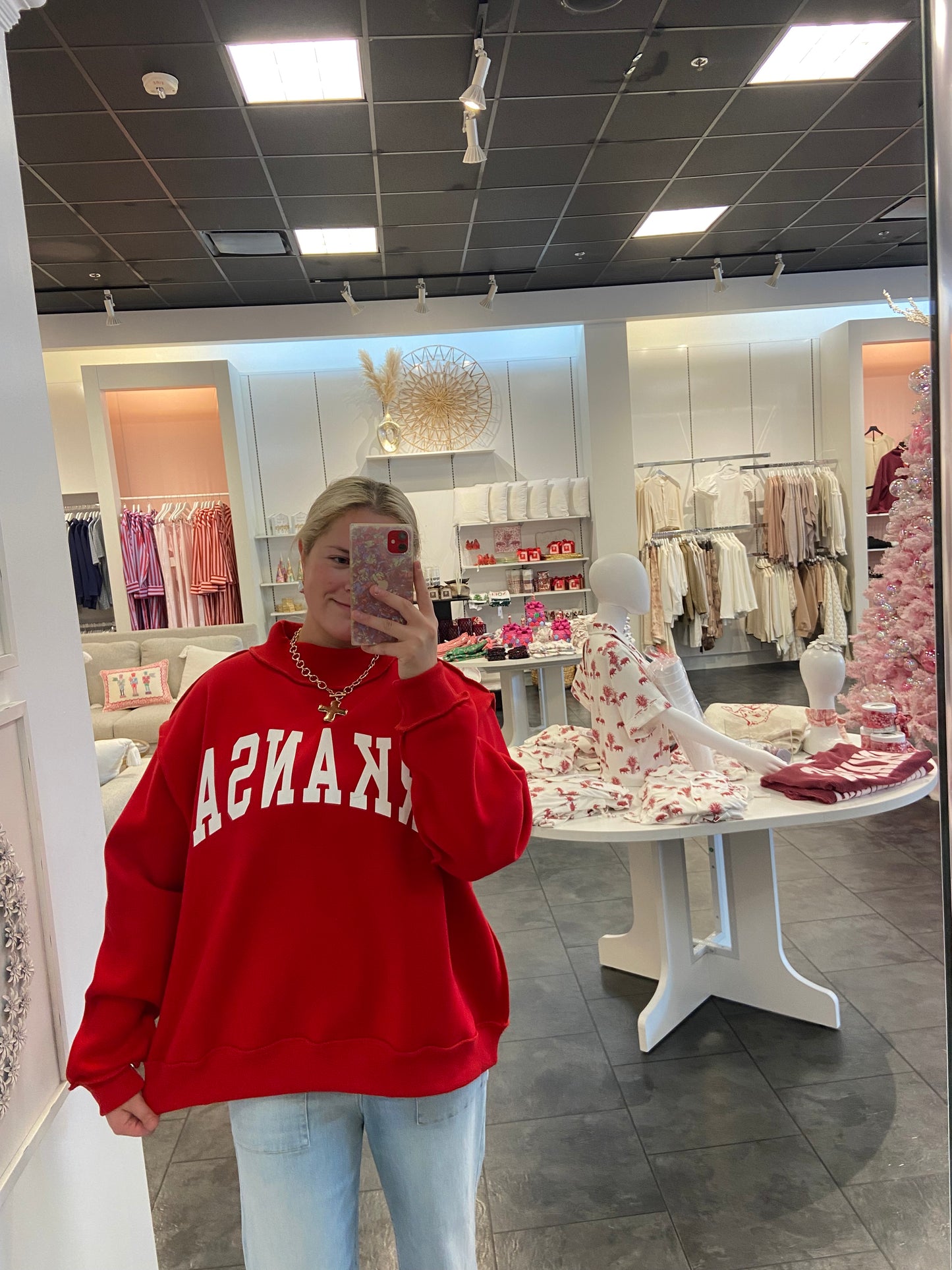 Reversable Arkansas Red Sweatshirt