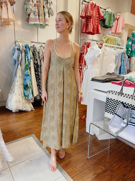 NKN Raina Embroidered Halter Midi Dress