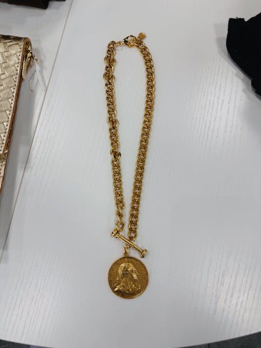 YOCHI Large Gold Coin Necklace