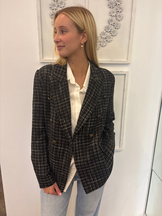 Black with Cream Tweed Blazer