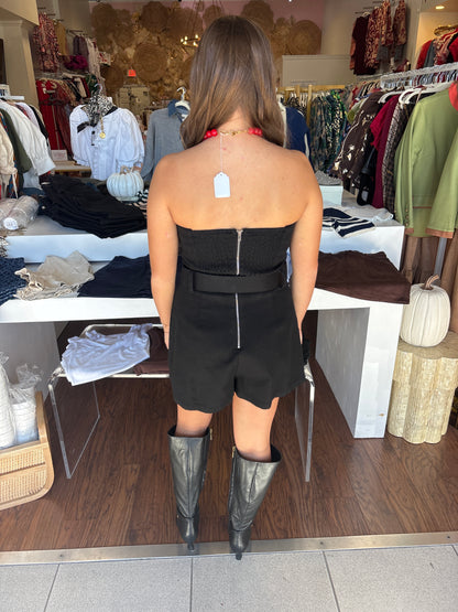 Ronny Black Strapless Romper