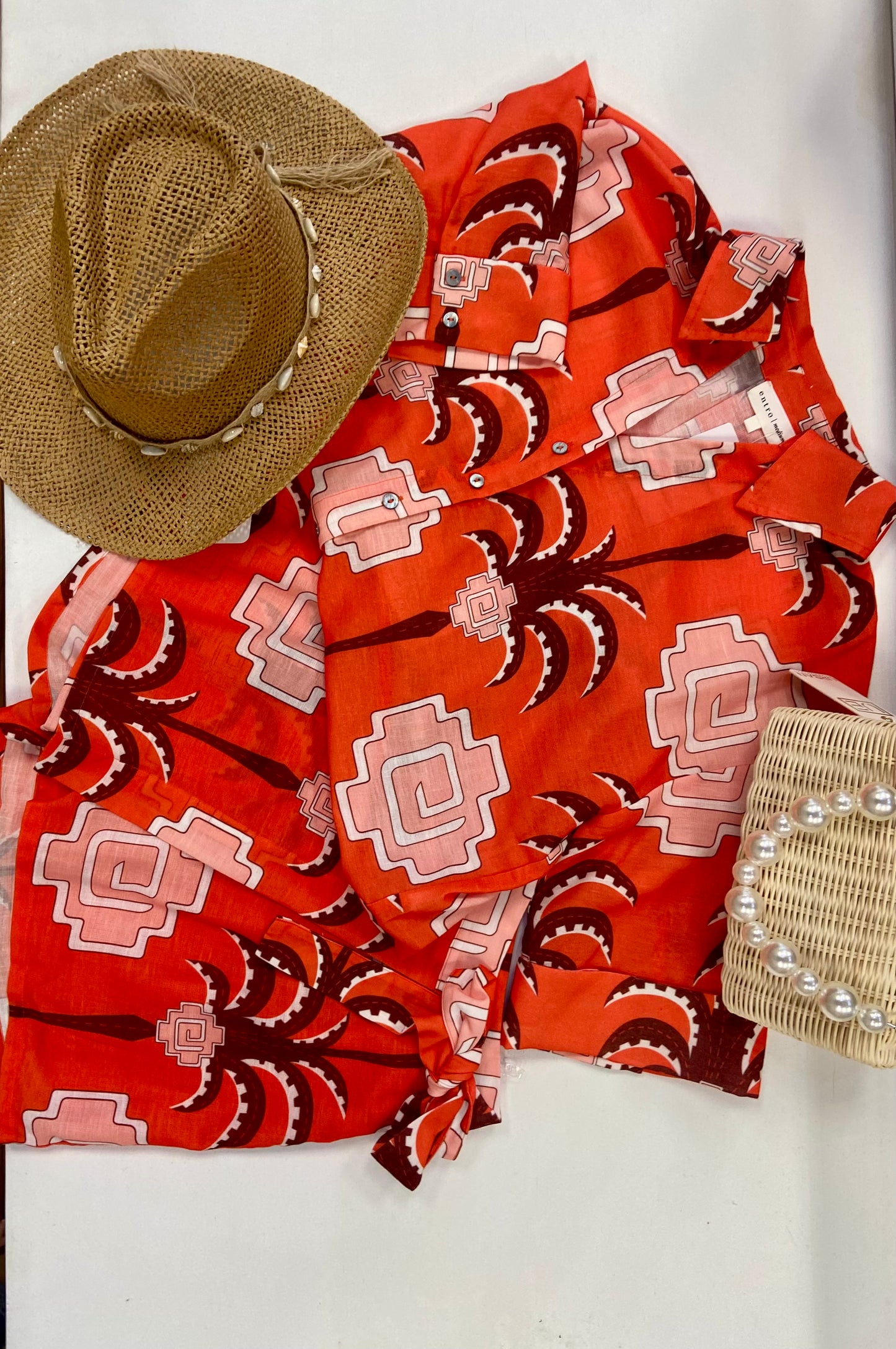 Islander Get Away Short Set - Tomato