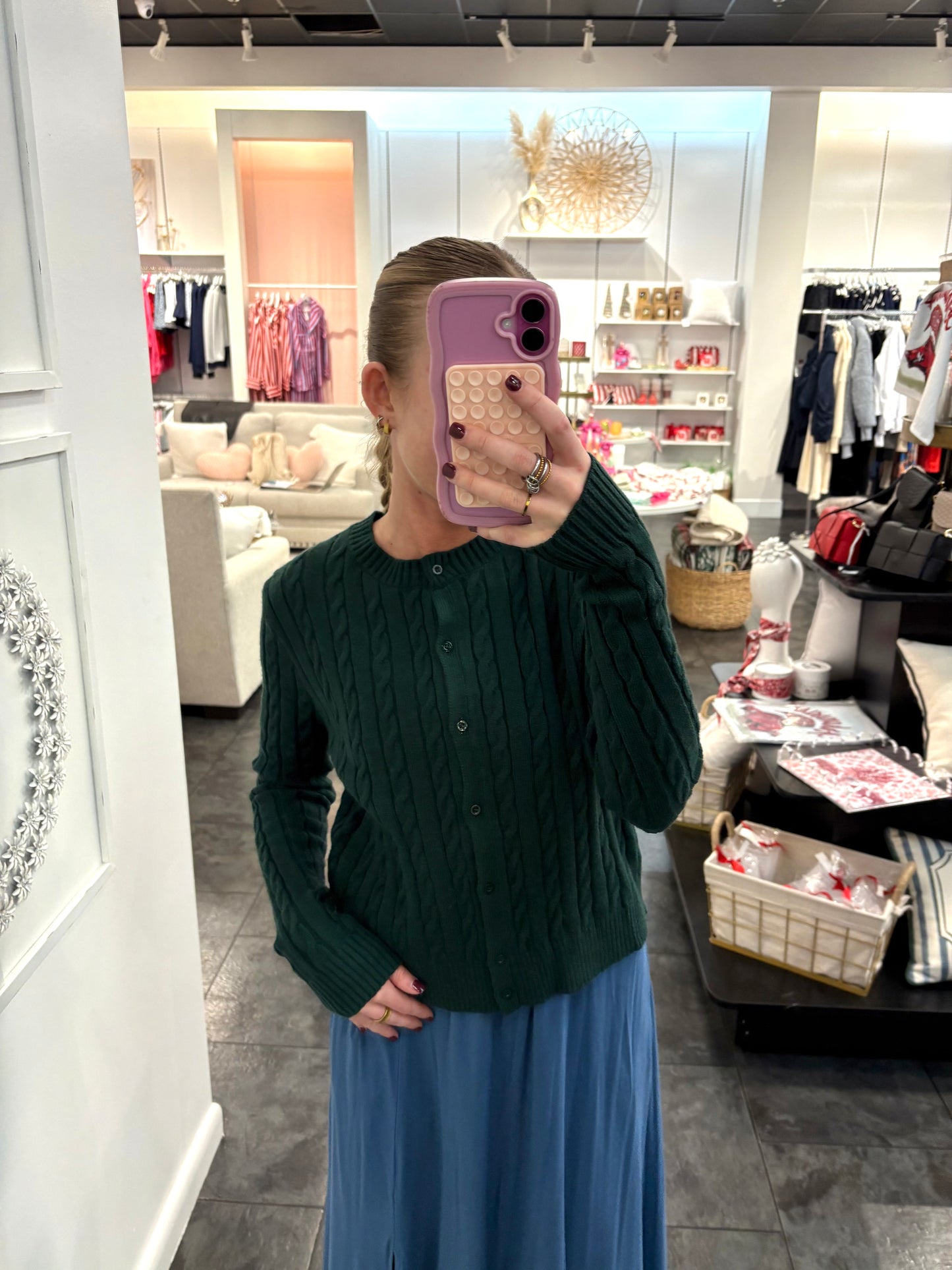 Evergreen Cable Cardigan