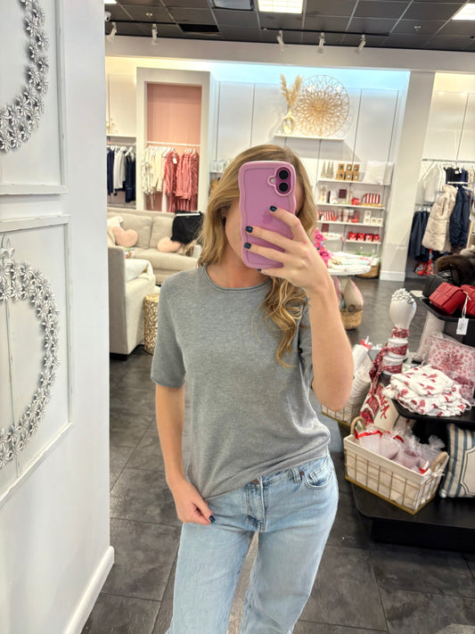 Emery Heather Gray Pullover Top