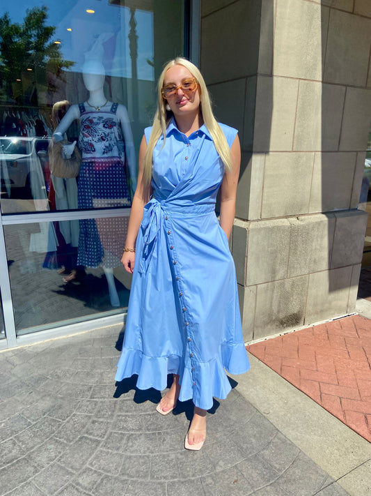 Chami Sleeveless Cotton Midi Dress