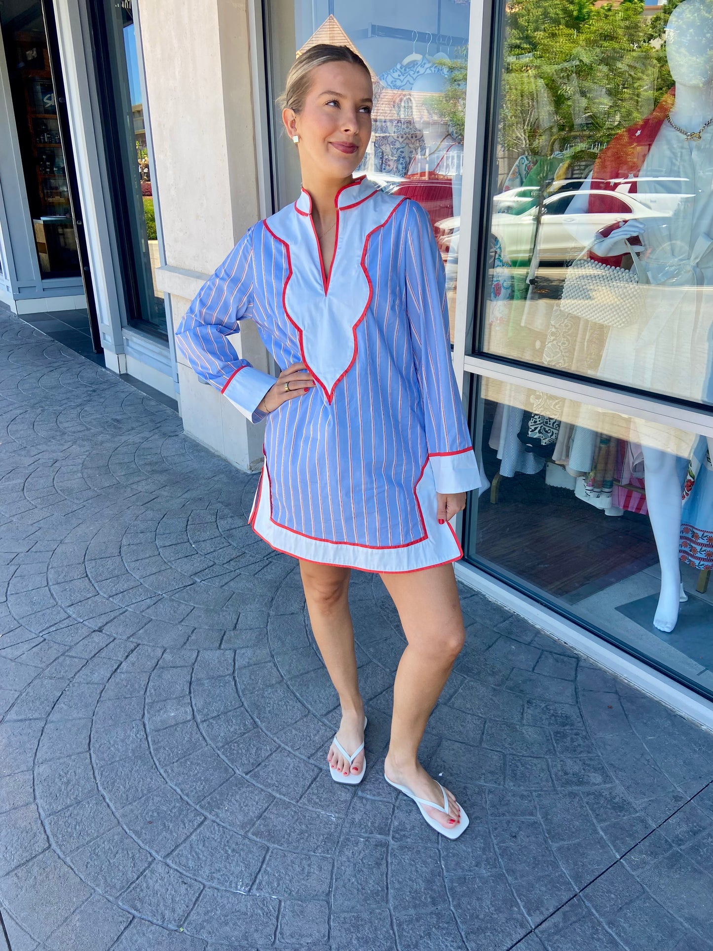 Jett Striped V-Neck Dress