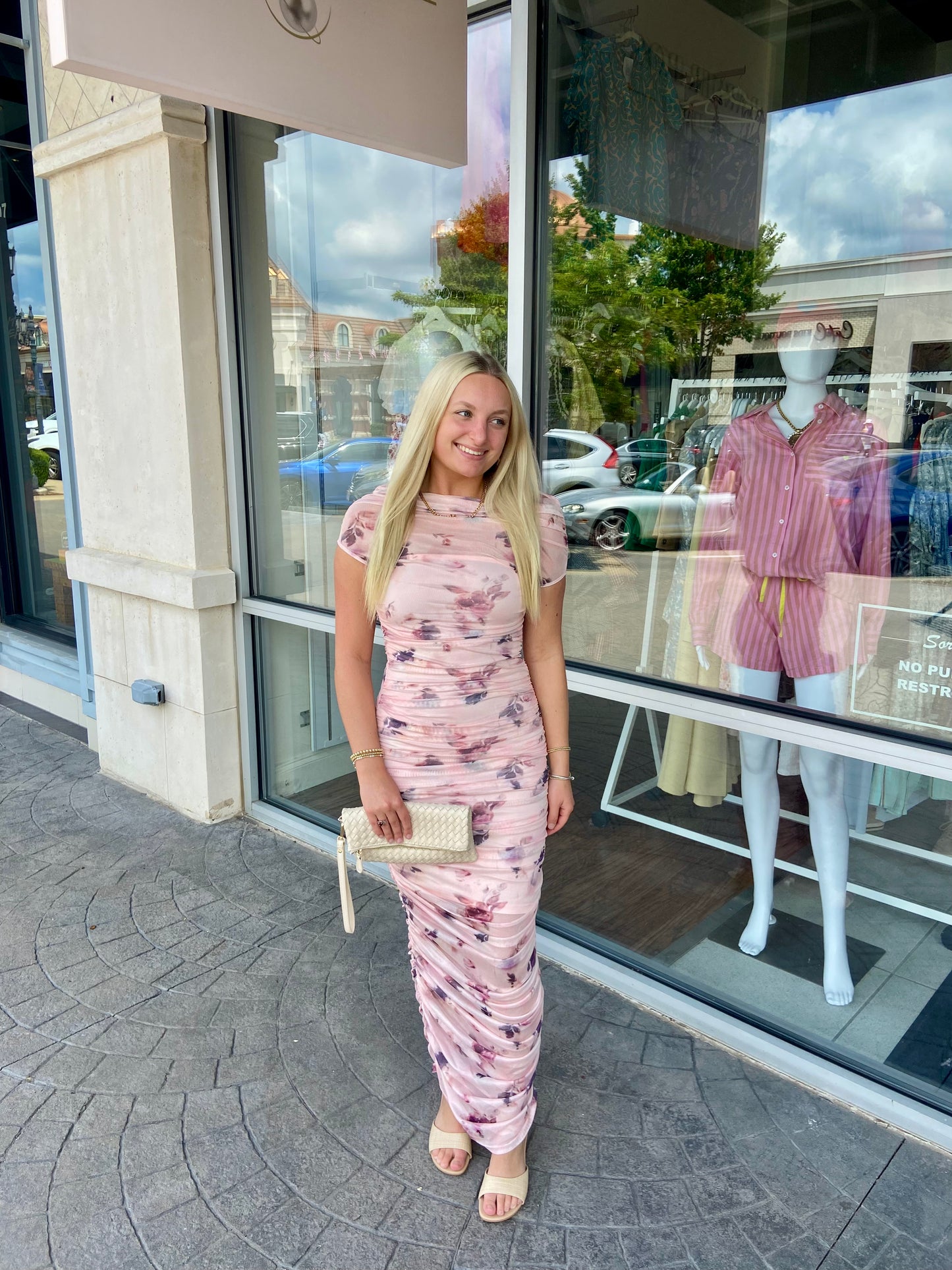 Claudia Ruched Midi Dress